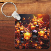 黄金の玉と星のフラクタル キーホルダー (正面)