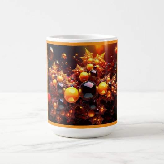 黄金の玉と星のフラクタル コーヒーマグカップ (中央)