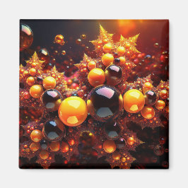 黄金の玉と星のフラクタル マグネット