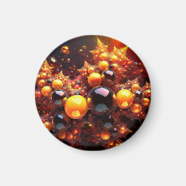 黄金の玉と星のフラクタル マグネット