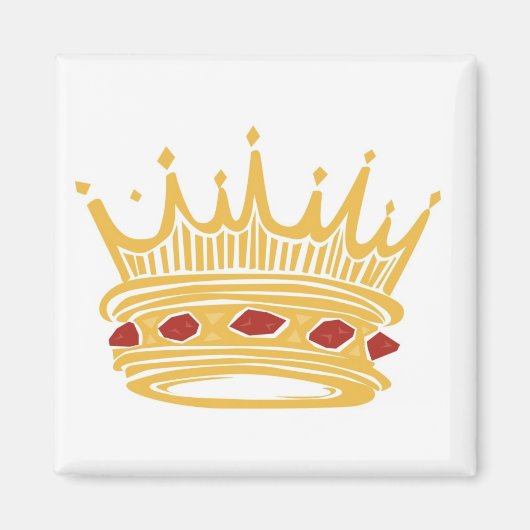 黄金の王冠と宝石 マグネット (正面)