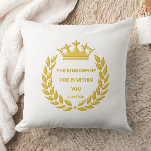 黄金の王冠と神の国バイブル聖句 クッション (ブランケット)
