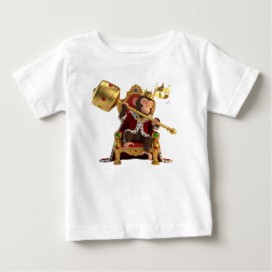黄金の王座で眠るおサル王様 ベビーTシャツ