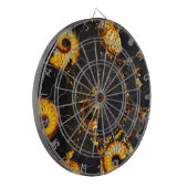 黄金の琥珀の黒ノーチラスのシェルパターン、化石 ダーツボード (正面左)