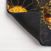 黄金の琥珀の黒ノーチラスのシェルパターン、化石 マウスパッド (コーナー)