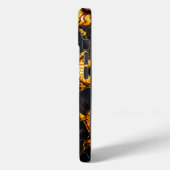 黄金の琥珀の黒ノーチラスのシェルパターン、化石 Case-Mate iPhoneケース (裏面 / 左)