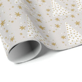 黄金の白いエレガント贈り物 ラッピングペーパー (ロールコーナー)