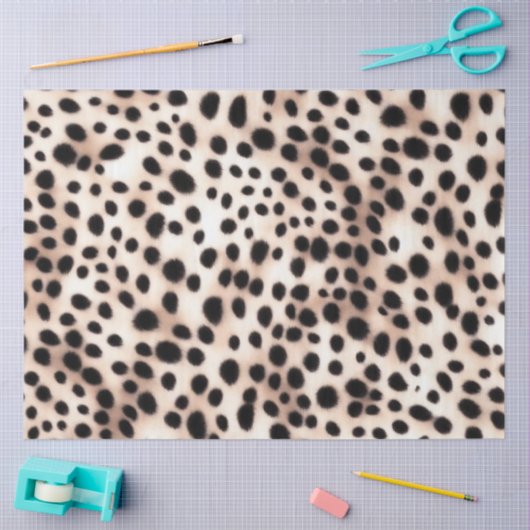 黄金の白いダルメーションスポット:動物のペットの毛皮 薄葉紙 (クラフト)