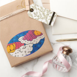 黄金の眠り 楕円形シール