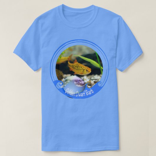 黄金の矮性バーブ水族館魚 Tシャツ (デザイン正面)
