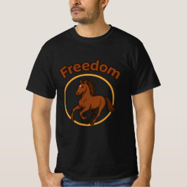 **黄金の砂漠の雄大なアラブ馬** Tシャツ