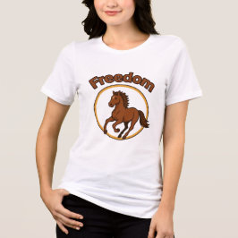 **黄金の砂漠を駆ける威厳あるアラブ馬** トライブレンドTシャツ