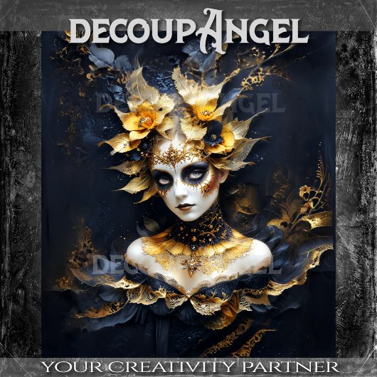 黄金の神秘的 – 影の女王のデコページ 薄葉紙