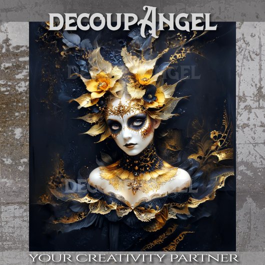 黄金の神秘的 – 影の女王のデコページ 薄葉紙