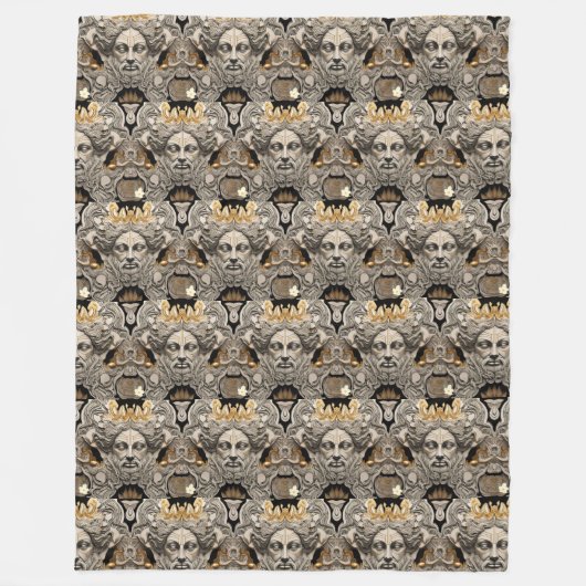 「黄金の神話のタペストリー」 フリースブランケット (正面)