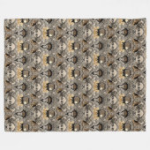 「黄金の神話のタペストリー」 フリースブランケット (正面(横))