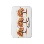 黄金の秋の木の感謝祭の挨拶 バスマット (正面縦)