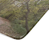 黄金の秋の森の小道 カッティングボード (角)