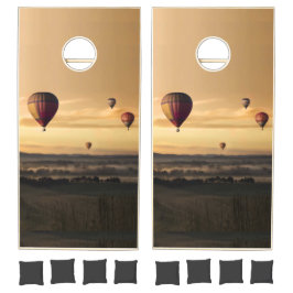 黄金の空の熱気球