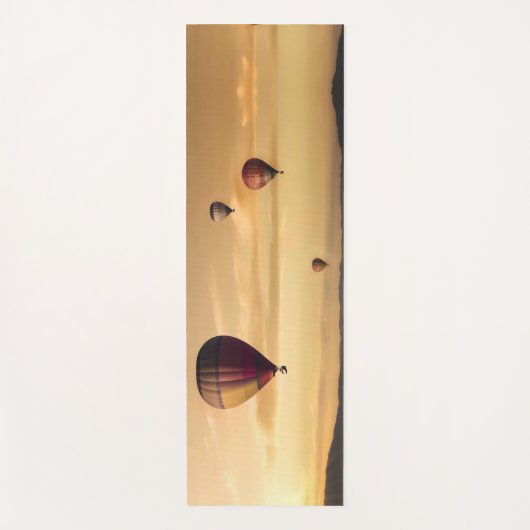 黄金の空の熱気球 ヨガマット (正面)