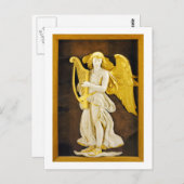 黄金の竪琴と翼を持つ天使 ポストカード (正面/裏面)