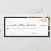 黄金の竹葉のスパのギフト証明書 (裏面)