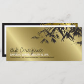 黄金の竹葉のスパのギフト証明書 (正面/裏面)