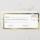 黄金の竹葉のスパのギフト証明書 (裏面)