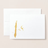 黄金の竹 箔カード (封筒付き正面)