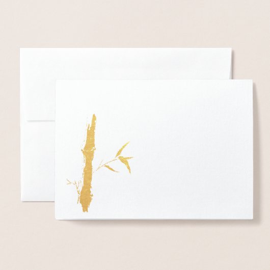 黄金の竹 箔カード (封筒付き正面)