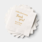 黄金の結婚記念日を様式化した感謝 箔ナプキン (インサイチュ (積み重ね))