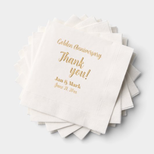 黄金の結婚記念日を様式化した感謝 箔ナプキン (インサイチュ (積み重ね))