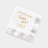 黄金の結婚記念日を様式化した感謝 箔ナプキン (左)