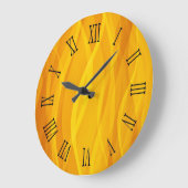 黄金の織波の黄色の壁時計 ラージ壁時計 (傾斜)