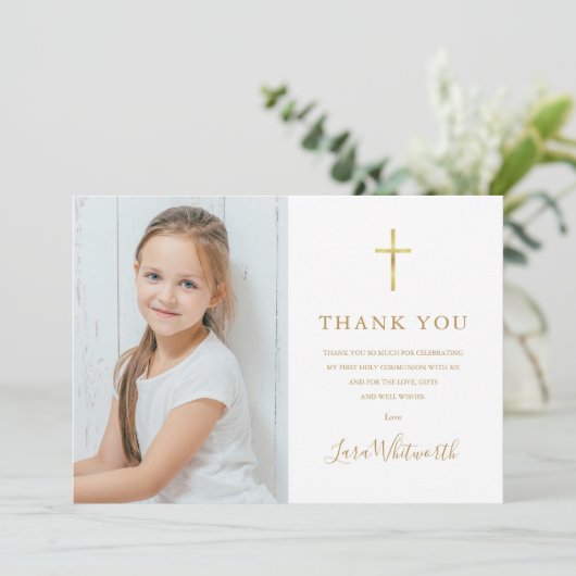 黄金の署名の写真最初の聖餐会 サンキューカード (スタンド正面)