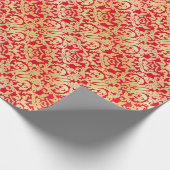 黄金の美しいバロックスタイリッシュのパタエレガントーン ラッピングペーパー (角)