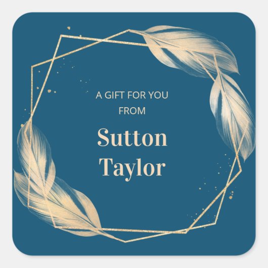 黄金の羽根 スクエアシール (正面)