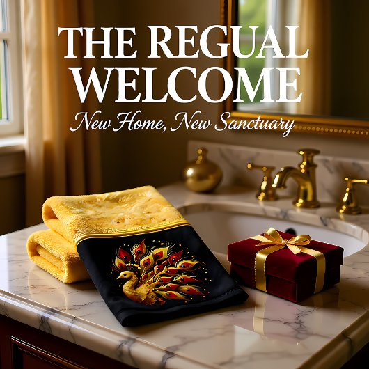 黄金の羽毛威厳のある：孔雀 バスタオルセット