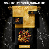 黄金の羽毛威厳のある：孔雀 バスタオルセット