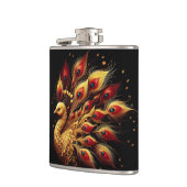 黄金の羽毛威厳のある：白の孔雀 フラスク (左)