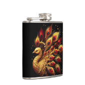 黄金の羽毛威厳のある：白の孔雀 フラスク (右)