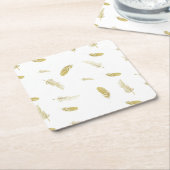 黄金の羽 スクエアペーパーコースター (アングル)