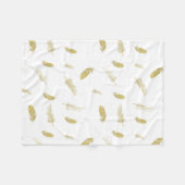 黄金の羽 フリースブランケット (正面(横))