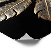 黄金の羽：対称スターバストデザイン ポスター (角)