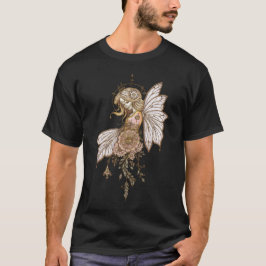 黄金の翼と咲く夢、魔法の妖精 Tシャツ