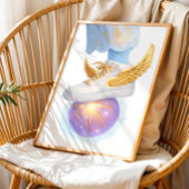 黄金の翼のスニーカー白熱［赤熱］光を放つオン・オルブ ポスター