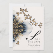 黄金の翼を持つ冬の波は日付を保存 招待状 (正面)