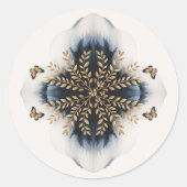 黄金の翼を持つ冬の結婚波 ラウンドシール (正面)