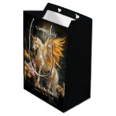 黄金の翼を持つ魔法の森のユニコーン ミディアムペーパーバッグ (裏面アングル)