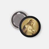 黄金の聖なるハートと十字架 マグネット (正面/裏面)